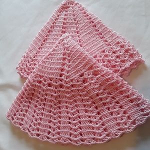 Handmade crochet round cotton thread doilies/(2) pink doilies/table decorations